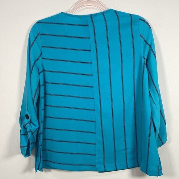 Ali Miles Art to wear Boho Blouse Women's PXS Blue/Black - Picture 6 of 10